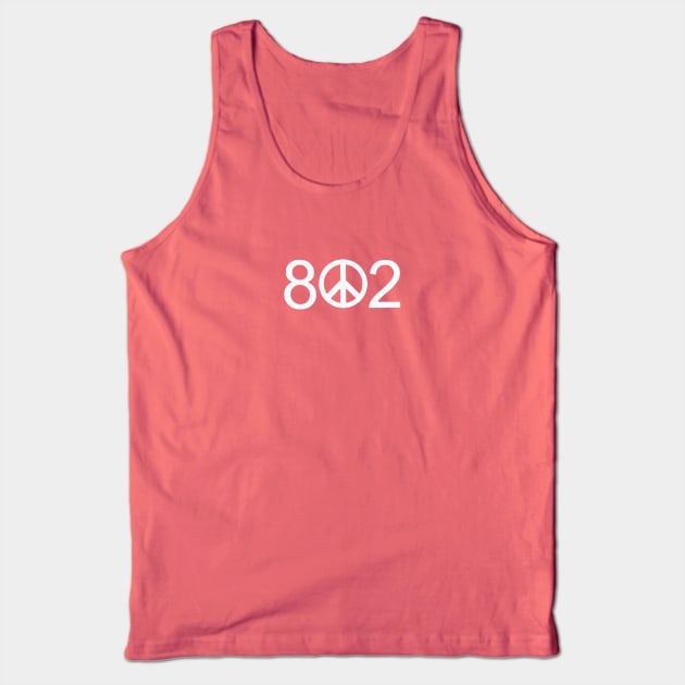 802 Vermont Peace Area Code White Lettering Tank Top by alittlebluesky